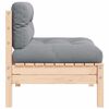 vidaXL Canap&eacute; central de jardin avec coussins gris Bois de pin massif