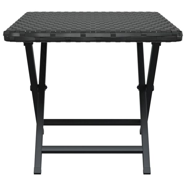 vidaXL Table pliable noir 45x35x32 cm r&eacute;sine tress&eacute;e
