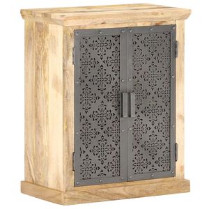 vidaXL Buffet avec portes en acier 60x35x75 cm Bois de manguier solide