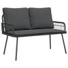 vidaXL Banc de jardin avec coussin Anthracite 114 x 64 x 90cm Acier