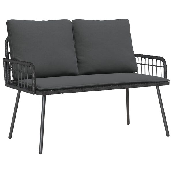 vidaXL Banc de jardin avec coussin Anthracite 114 x 64 x 90cm Acier