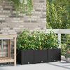vidaXL Cache-pot de jardin 3 pcs Noir Acier