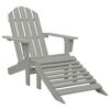 vidaXL Chaise de jardin Adirondack avec pouf et table Sapin Gris