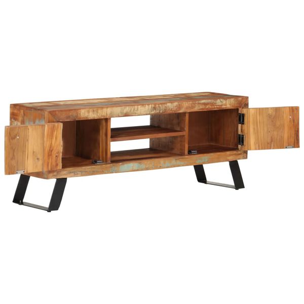 vidaXL Meuble TV 112x30x45 cm bois massif de récupération