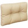 vidaXL Coussin de palette beige 60x40x12 cm tissu