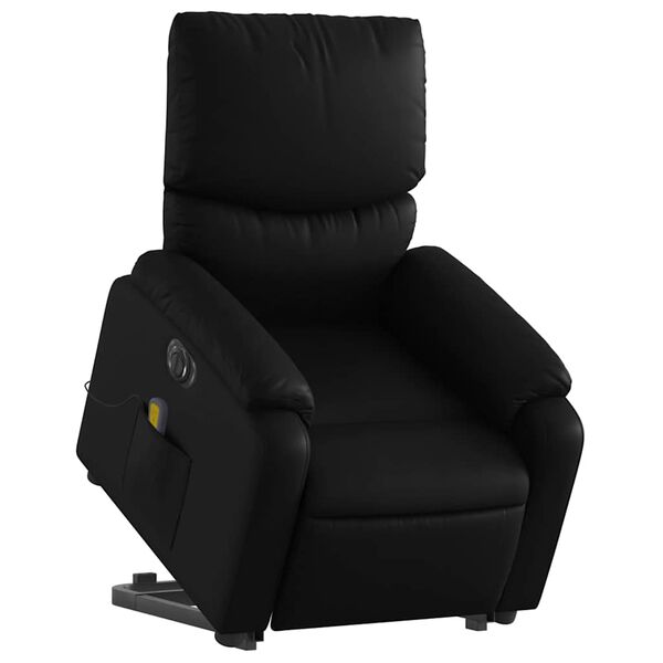 vidaXL Fauteuil inclinable de massage électrique noir similicuir
