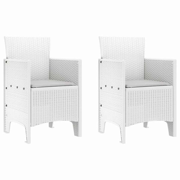 vidaXL Chaise de jardin 2 pcs Blanc 53 x 49 x 85 cm PP
