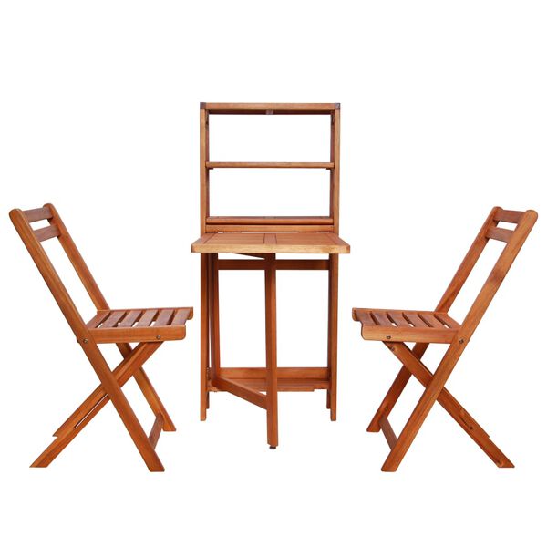 vidaXL Mobilier de bistro pliable 3 pcs Bois d'acacia solide