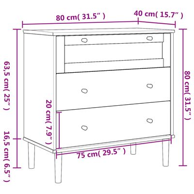 vidaXL Commode SENJA aspect de rotin marron bois de pin solide