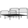 vidaXL Cadre de lit métal sans matelas avec pied de lit noir 183x213cm