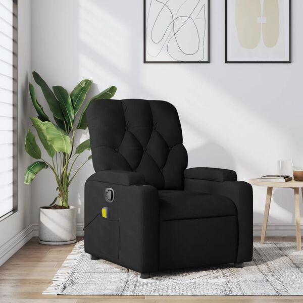vidaXL Fauteuil de massage inclinable noir tissu