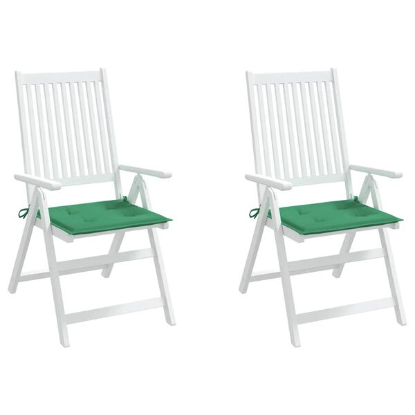 vidaXL Coussins de chaise jardin lot de 2 vert 40x40x4 cm tissu oxford