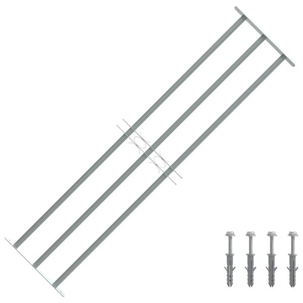 vidaXL Grille réglable de sécurité de fenêtres et 3 barres 1000-1500mm