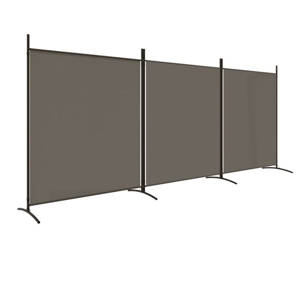 vidaXL Cloison de s&eacute;paration 3 panneaux Anthracite 525x180 cm Tissu