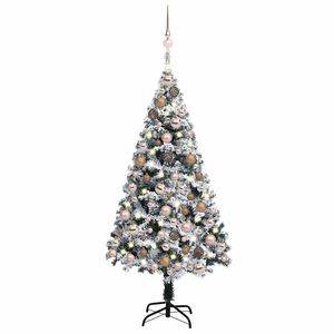 vidaXL Arbre de No&euml;l artificiel pr&eacute;-&eacute;clair&eacute; et boules vert 150 cm PVC