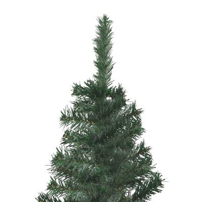 vidaXL Arbre de Noël artificiel d'angle LED et boules Vert 150 cm PVC