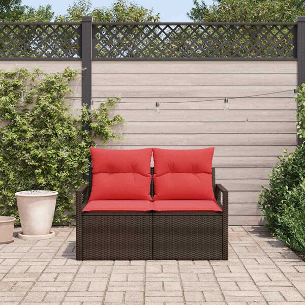 vidaXL Canap&eacute; de jardin avec coussin 120 x 62 x 69 cm polyrotin