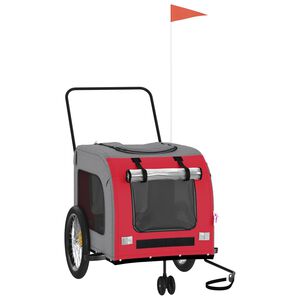 vidaXL Remorque de v&eacute;lo pour animaux de compagnie rouge et gris