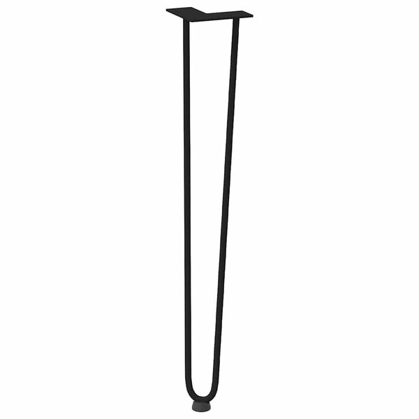 vidaXL Pieds en &eacute;pingle &agrave; cheveux pour consoles, lot de 4, noir, 72 cm, acier massif