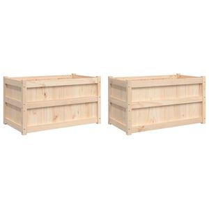 vidaXL Jardini&egrave;res 2 pcs bois de pin massif