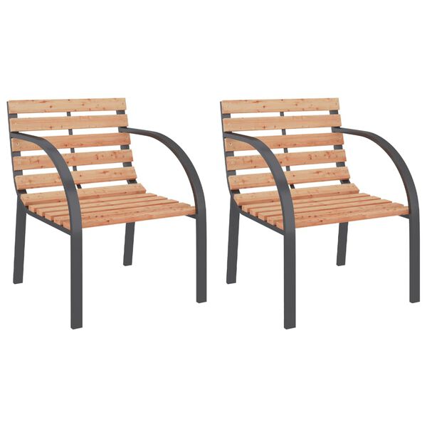 vidaXL Chaises de jardin lot de 2 Bois