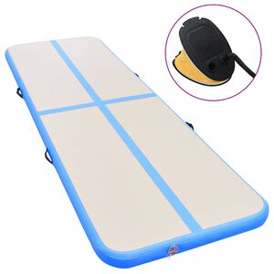 vidaXL Tapis gonflable de gymnastique avec pompe 400x100x10cm PVC Bleu