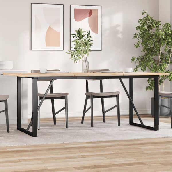 vidaXL Pieds de table à manger cadre en O 160x80x73 cm acier