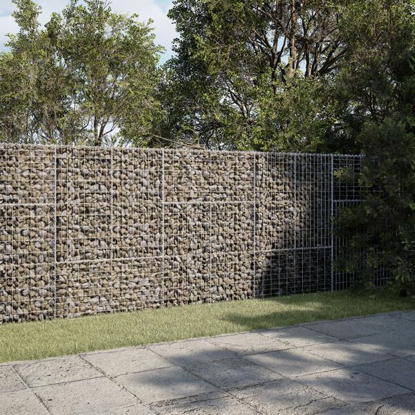 vidaXL Panier gabion avec couvercle 300x100x150 cm fer galvanis&eacute;