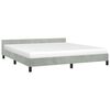 vidaXL Cadre de lit sans matelas gris clair king velours