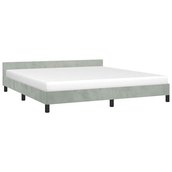 vidaXL Cadre de lit sans matelas gris clair king velours