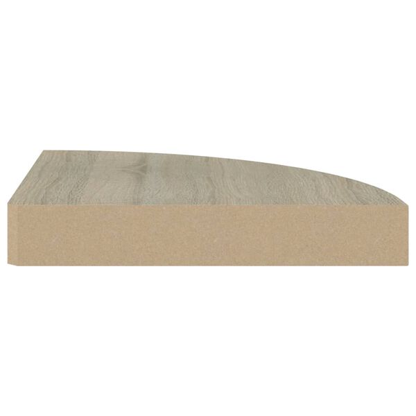 vidaXL &Eacute;tag&egrave;re d'angle flottante ch&ecirc;ne 25x25x3,8 cm MDF