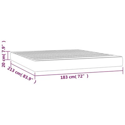 vidaXL Matelas de lit à ressorts ensachés 183x213x20 cm velours