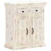 vidaXL Buffet Blanc 65x30x75 cm Bois de manguier massif