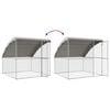 vidaXL Cage &agrave; poules 3 pcs Argent&eacute; 600 x 200 x 200 cm Acier et PE