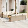 vidaXL Salon de jardin avec coussins 9 pcs beige r&eacute;sine tress&eacute;e