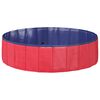 vidaXL Piscine de nage pliable pour chien Rouge et bleu PVC