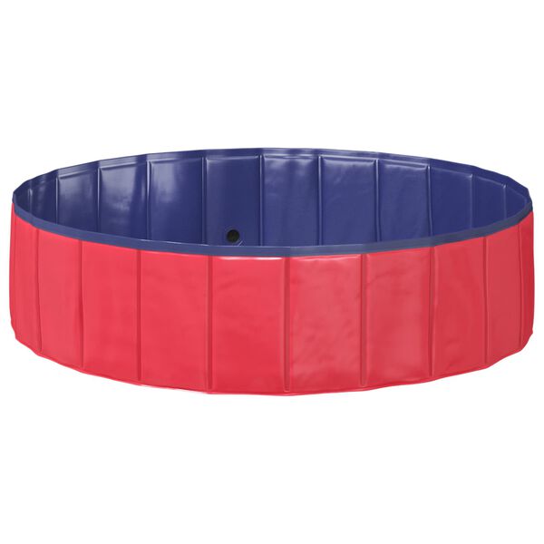 vidaXL Piscine de nage pliable pour chien Rouge et bleu PVC