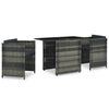 vidaXL Ensemble de bistro 3 pcs avec coussins R&eacute;sine tress&eacute;e Gris