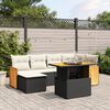 vidaXL Salon de jardin 7 pcs avec coussins noir r&eacute;sine tress&eacute;e