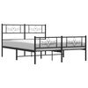 vidaXL Cadre de lit m&eacute;tal sans matelas avec pied de lit noir 135x190cm