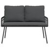 vidaXL Banc de jardin avec coussin Gris 114 x 64 x 78cm Métal