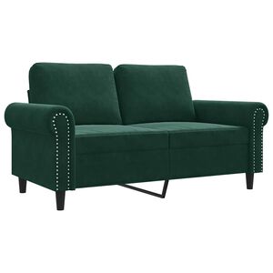 vidaXL Canap&eacute; &agrave; 2 places Vert fonc&eacute; 120 cm Velours