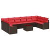 vidaXL Ensemble de Canapés avec coussin 11 pcs Marron Polyester
