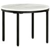 vidaXL Table basse Blanc et noir &Oslash;50 cm Marbre solide v&eacute;ritable