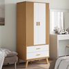 vidaXL Garde-robe OLDEN blanc et marron 76,5x53x172 cm bois massif pin