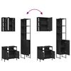 vidaXL Ensemble d'armoires salle de bain 3 pcs noir bois d'ing&eacute;nierie