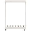vidaXL Porte-bûches avec roulettes blanc 76,5x40x108cm bois massif pin