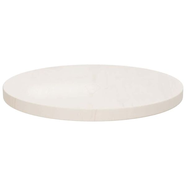vidaXL Dessus de table Blanc &Oslash;40x2,5 cm Bois de pin massif