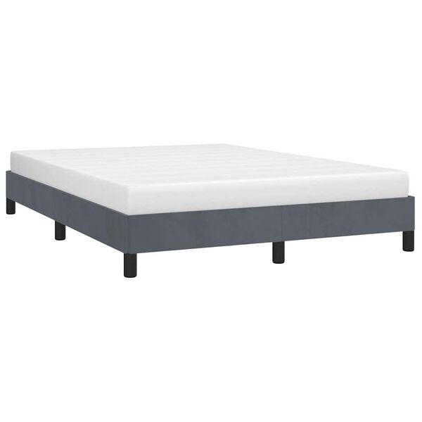 vidaXL Cadre de lit gris fonc&eacute; 152x203 cm velours