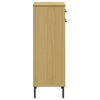 vidaXL Étagère à chaussures et pieds en métal Marron Bois de pin OSLO